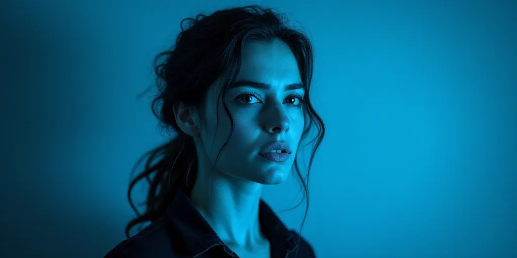 a woman with a blue background and a black and white photo of her is featured in the book, the power