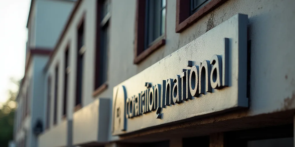 a building with a sign on the side of it that says comision national bancaria de walao, Dionisio Bai