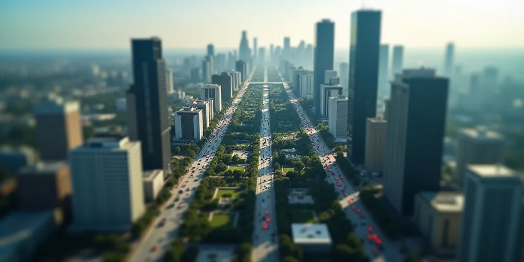 a city with a lot of tall buildings and a lot of traffic on it's sides and a lot of buildings on the