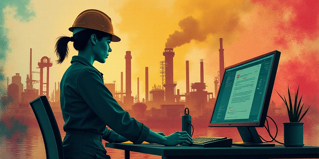a collage of people working and working in a factory and a woman in a hardhat is standing in front o