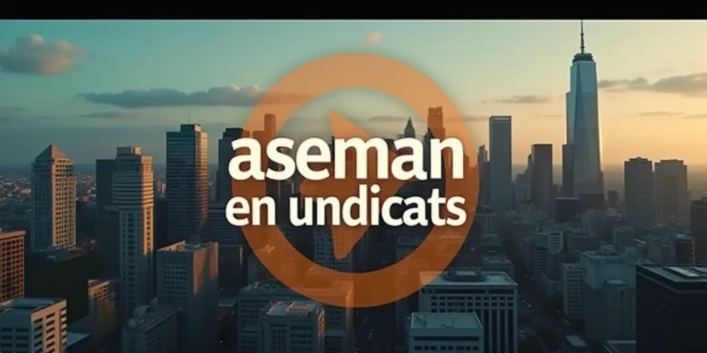 a graphic with the words aseman en indicates on it and a cityscape in the background, David Imms, il