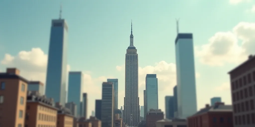 a group of tall buildings with a sky background and a few clouds in the sky above them, with a few b