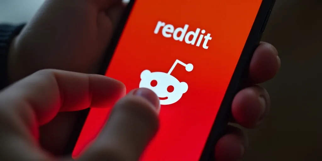 a hand is pressing a reddit button on a cell phone with the reddit logo on it and a smiley face, Bou