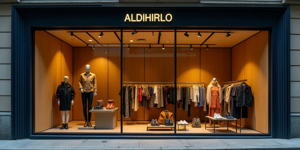 a logo for a company that sells accessories and accessories for sale in the store's storefront windo