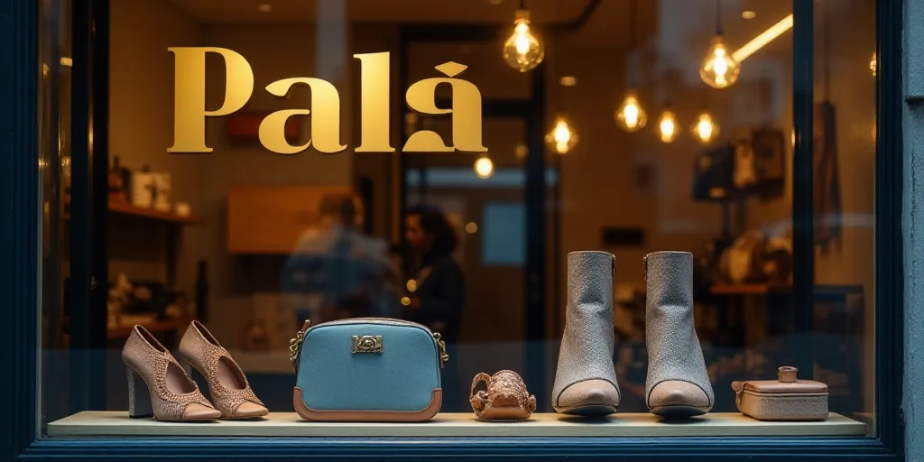 a logo for a company that sells accessories and accessories for sale in the store's storefront windo
