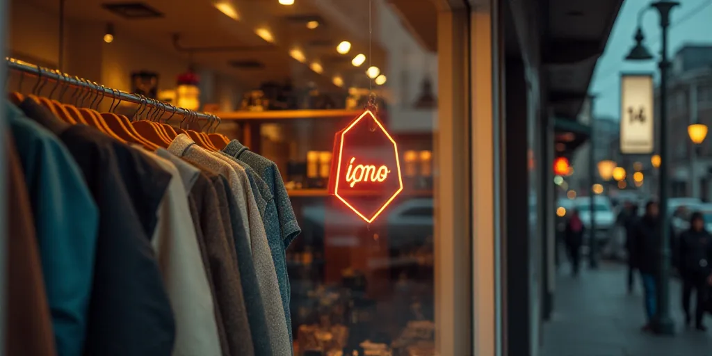 a logo for a company that sells accessories and accessories for sale in the store's storefront windo
