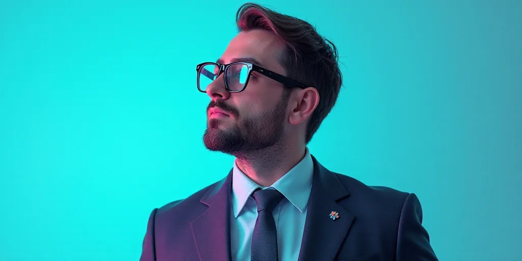 a man in a suit and glasses with a blue background and a quote from the author, fausto prettiin mund