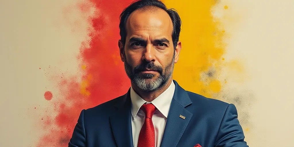 a man in a suit and tie is featured in a political poster for the spanish presidential candidate of