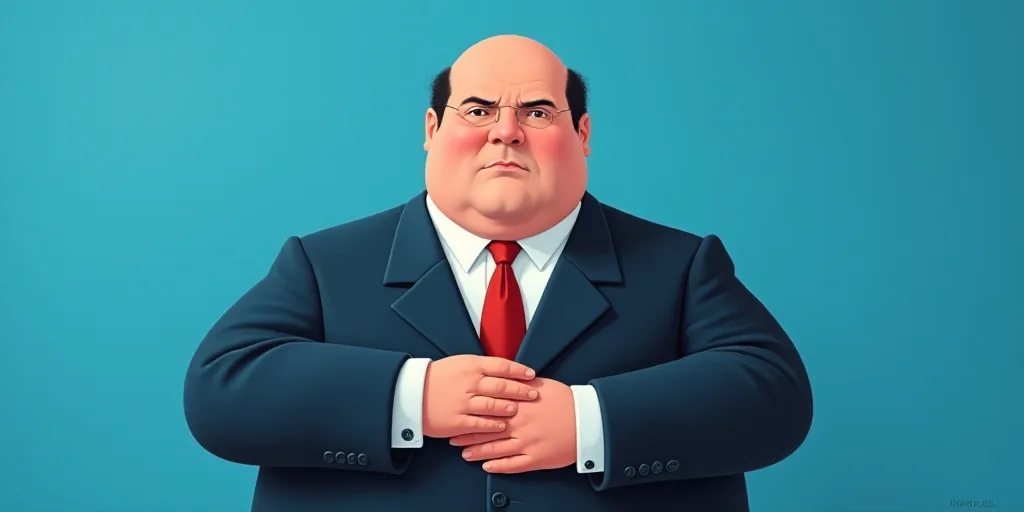 a man in a suit and tie with his arms crossed and his arms crossed, with a blue background, Fernando
