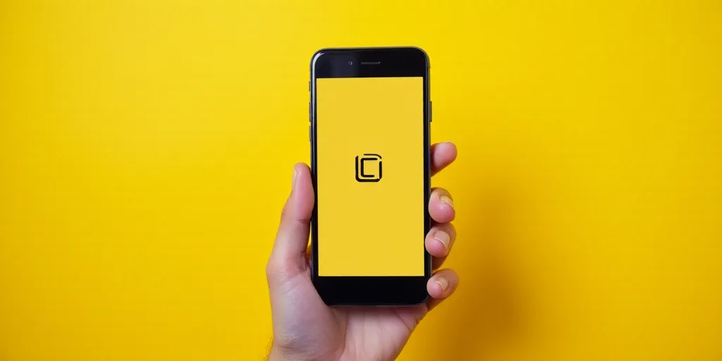 a person holding a cell phone with a logo on it's screen and a hand holding a cell phone with a logo