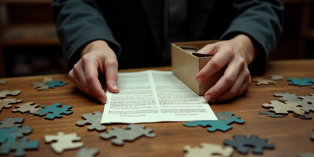 a person is holding a piece of paper and a box of tickets on a table with other items on it, Évaris
