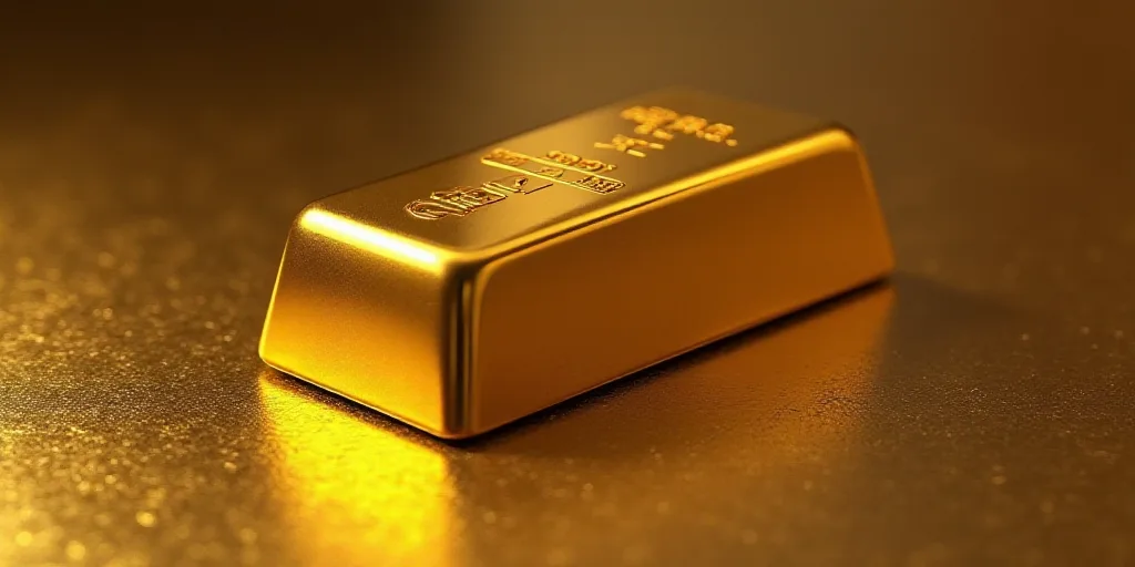 a pile of gold bars sitting on top of a table next to each other on a table top with a bunch of them
