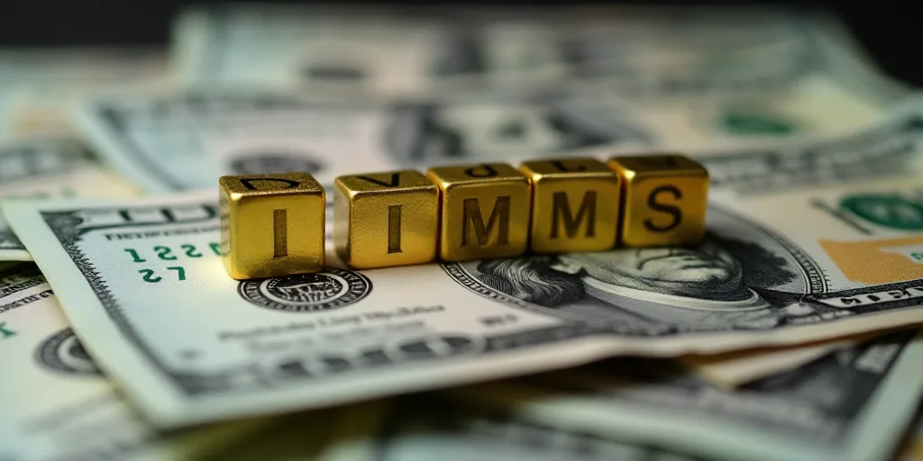 a pile of money with a word made out of small blocks of gold and silver on top of it, David Imms, in