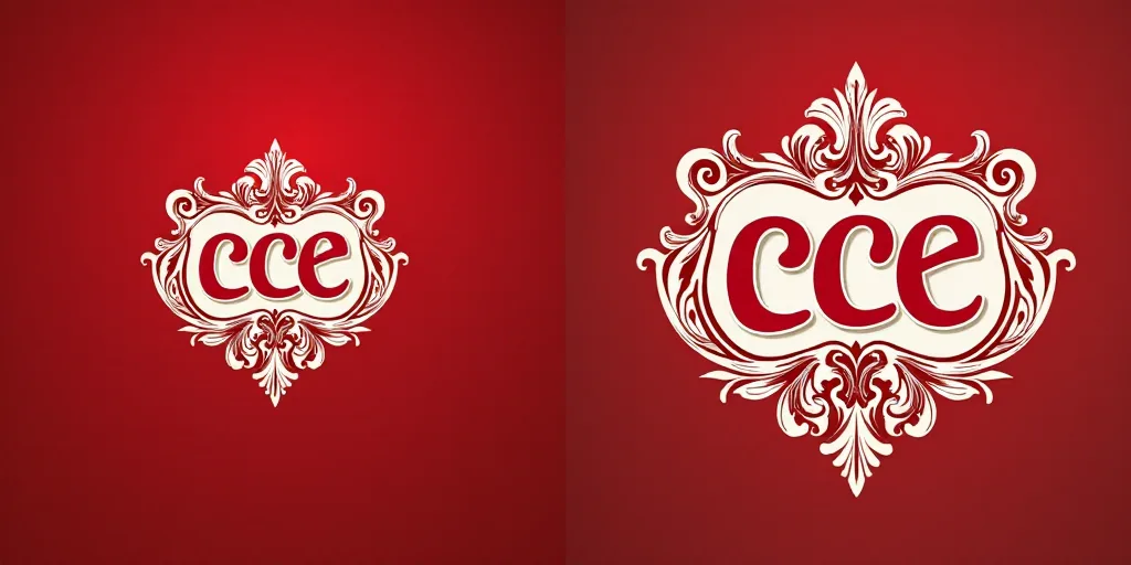 a red and white logo with the words cce on it's side and a red and white logo with the words cce on