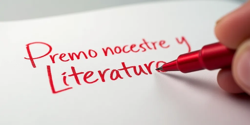 a red pen with the words premo nacional de artes y literatura written in spanish, Diego Gisbert Llor