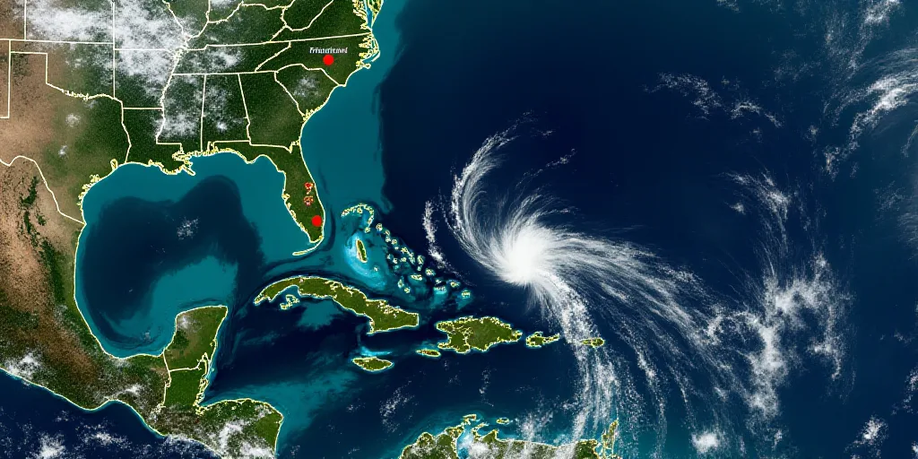 a satellite image of a satellite image of a tropical area with a few different areas labeled in red