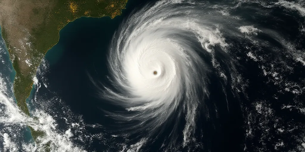 a satellite image of a storm in the middle of the ocean with yellow dots on it and a black and white
