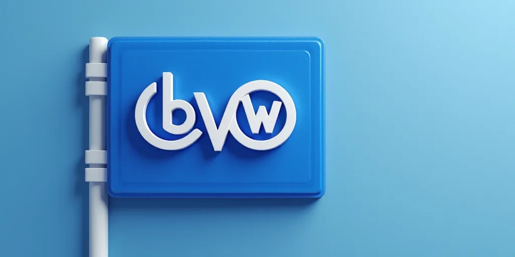 a sign for a bank with a blue background and a white bvw sign above it that says bvw, Dionisio Baixe