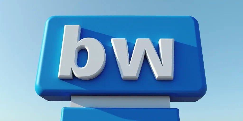a sign for a bank with a blue background and a white bvw sign above it that says bvw, Dionisio Baixe