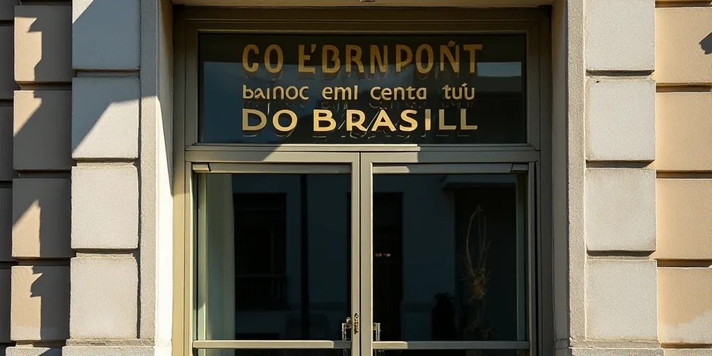 a sign on a building that says banco central do brasill on it's glass front door, Carlos Trillo Name