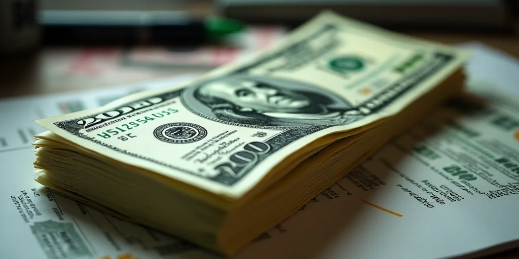 a stack of twenty dollar bills sitting on top of each other on a table with a green marker on it, Be