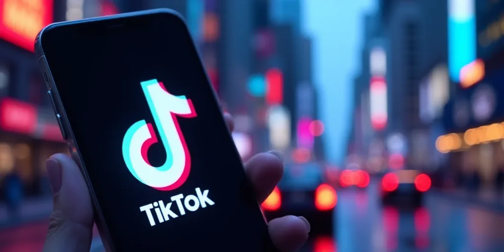 a tiktok logo is seen on a phone screen in this illustration taken in new york city, new york, Cui B