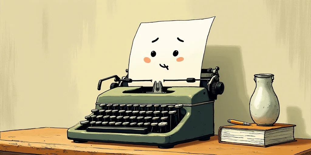 a typewriter with a face drawn on it and a caption for the words opinion and a question, Edward Otho