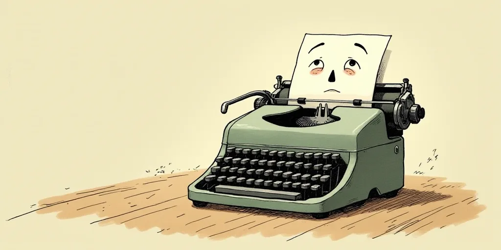 a typewriter with a face drawn on it and a caption for the words opinion and a question, Edward Otho
