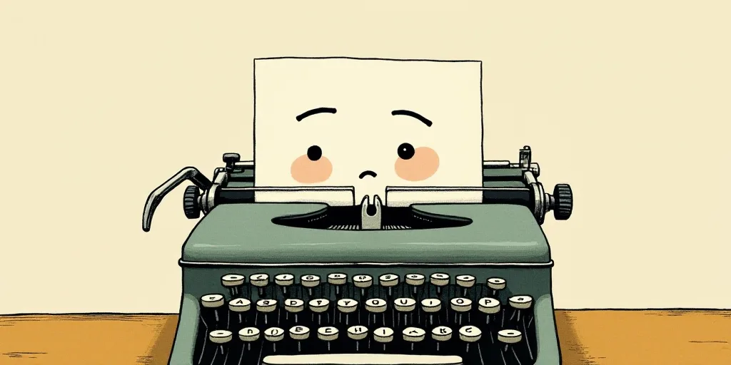 a typewriter with a face drawn on it and a caption for the words opinion and a question, Edward Otho