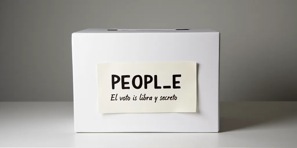 a white box with a sign on it that says people verarcizz and el voto is libra y secreto, Ceferí Oli