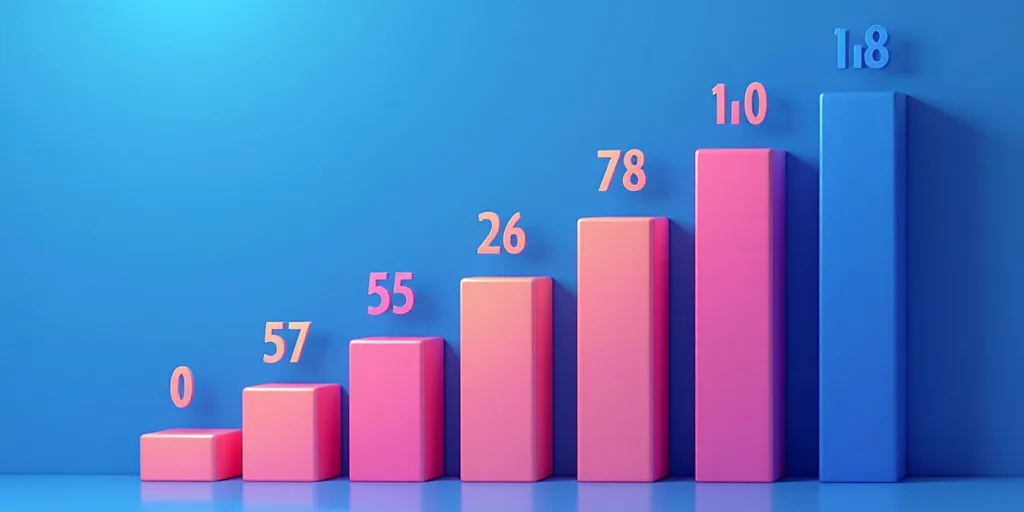 a bar chart with different colors and numbers on it, and a bar chart with different numbers on it, C