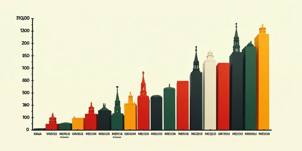 a bar chart with numbers of different countries and numbers of people in mexico, mexico, and mexico,