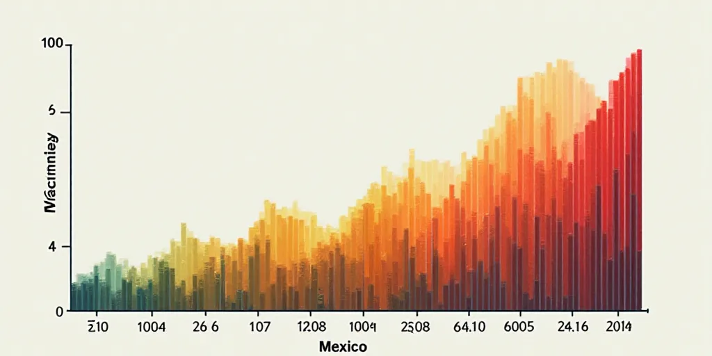 a bar chart with numbers of people in mexico and the number of people in mexico and the number of pe