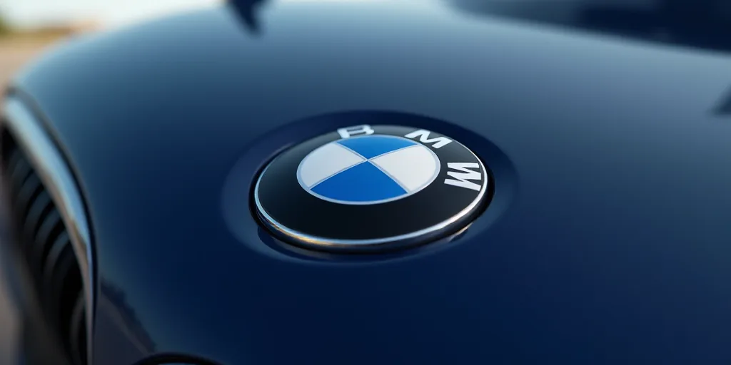 a bmw emblem is shown on a car's front door handle and the emblem is blue and white, Beeple, 4k uhd