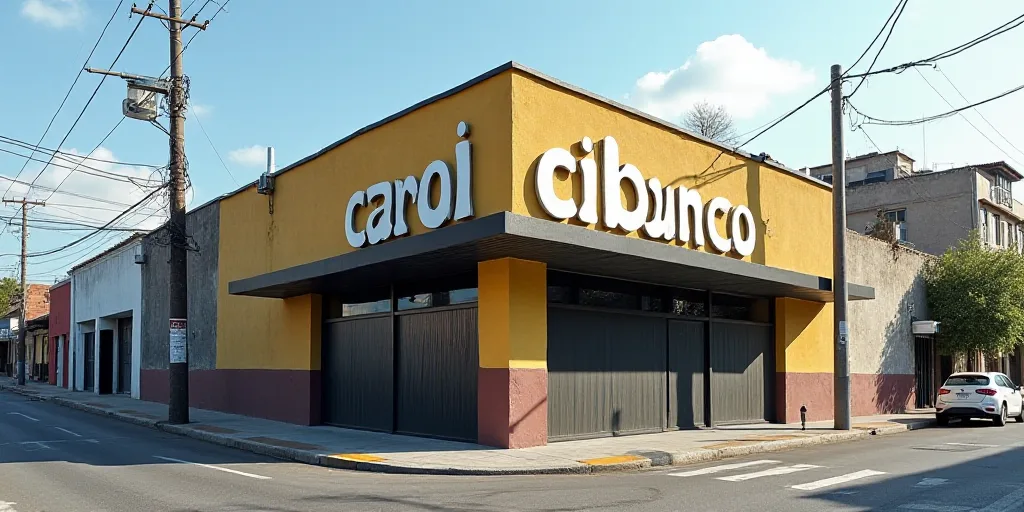 a building with a sign that says cibanco on it's side and a street in front of it, Carlos Francisco