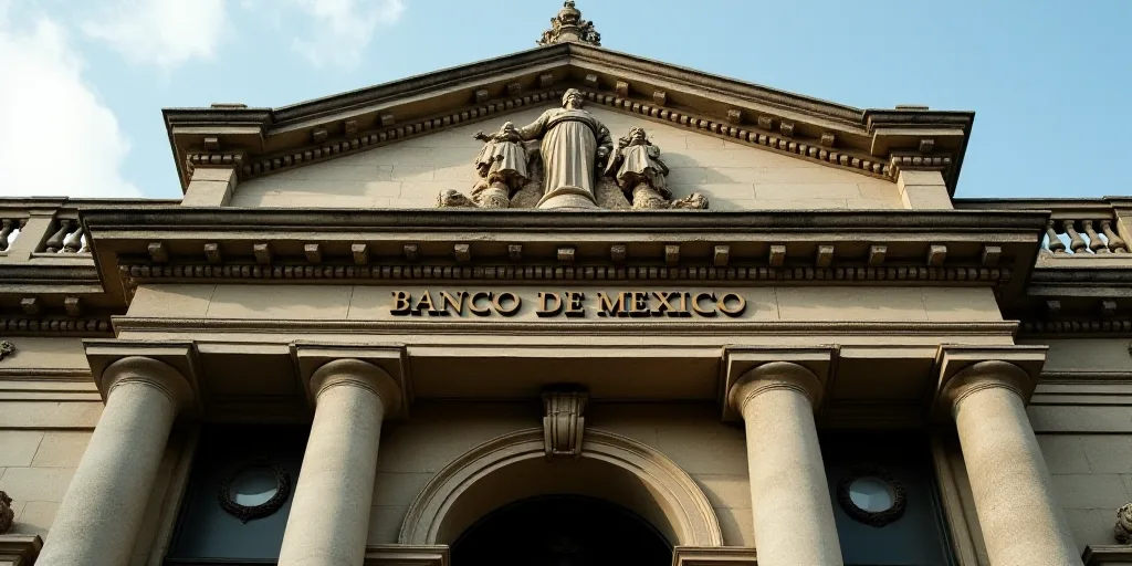 a building with a statue of a man on the front of it and a sign that says banco de mexico, Carlos Fr
