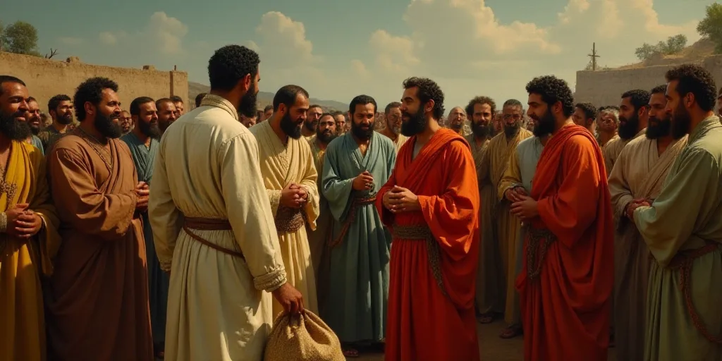 a group of men standing around each other in front of a crowd of people with their mouths open and o