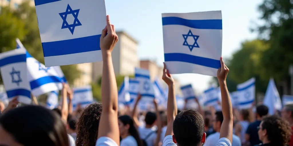 a group of people holding signs and flags in a parade with a message on them that says we support is