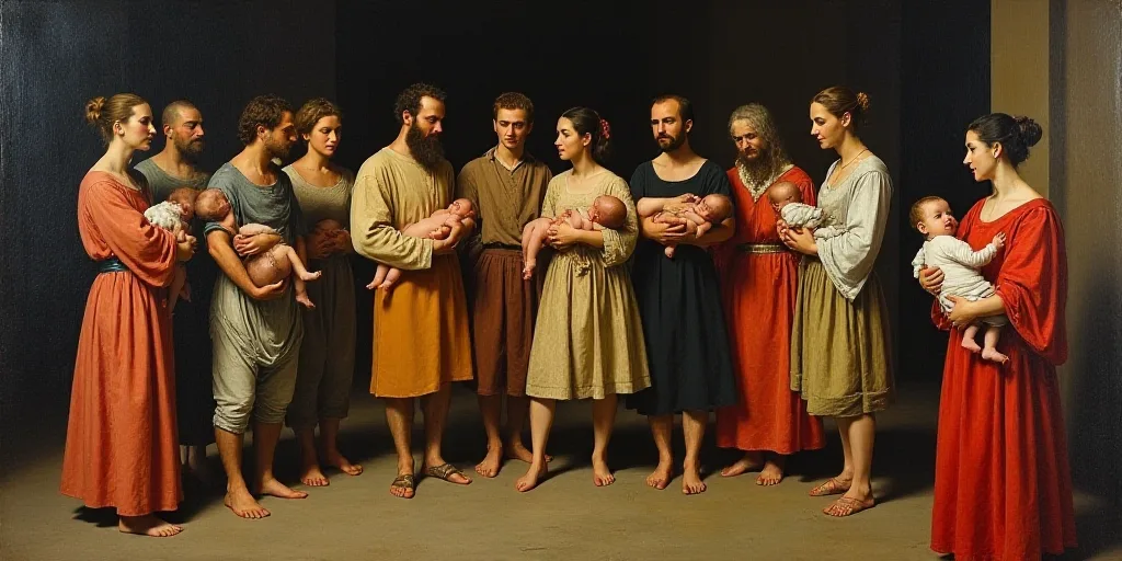 a group of people standing on a stage with a baby in their arms and a woman holding a baby, David Al