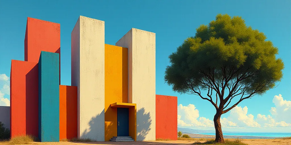 a group of tall buildings with a sky background and a tree in the foreground with a blue sky, David