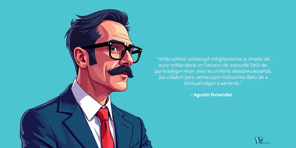 a man in a suit and glasses with a blue background and a quote from the author, fausto prettiin mund