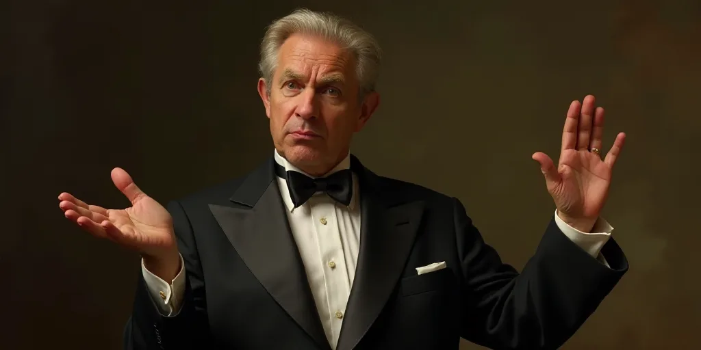 a man in a suit and tie making a face with his hand out to the side of the picture, Donald Roller Wi