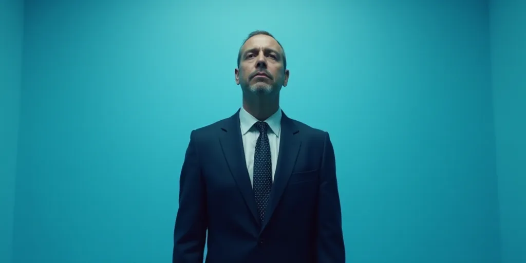 a man in a suit and tie standing in front of a blue background with a caption that reads el paso ros