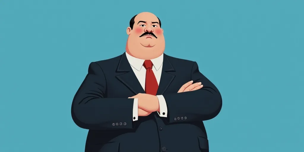 a man in a suit and tie with his arms crossed and his arms crossed, with a blue background, Fernando