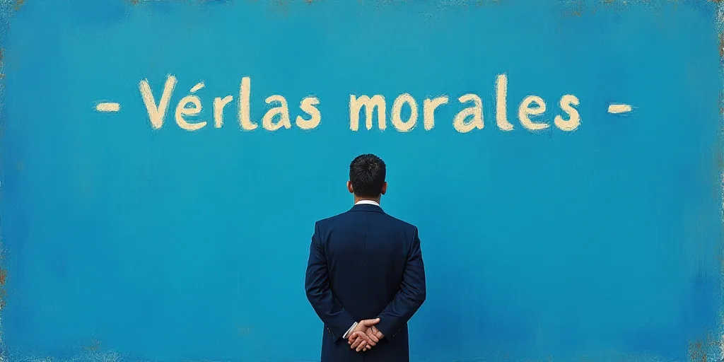 a man in a suit standing in front of a blue background with the words vidal llernas morales, Eduardo