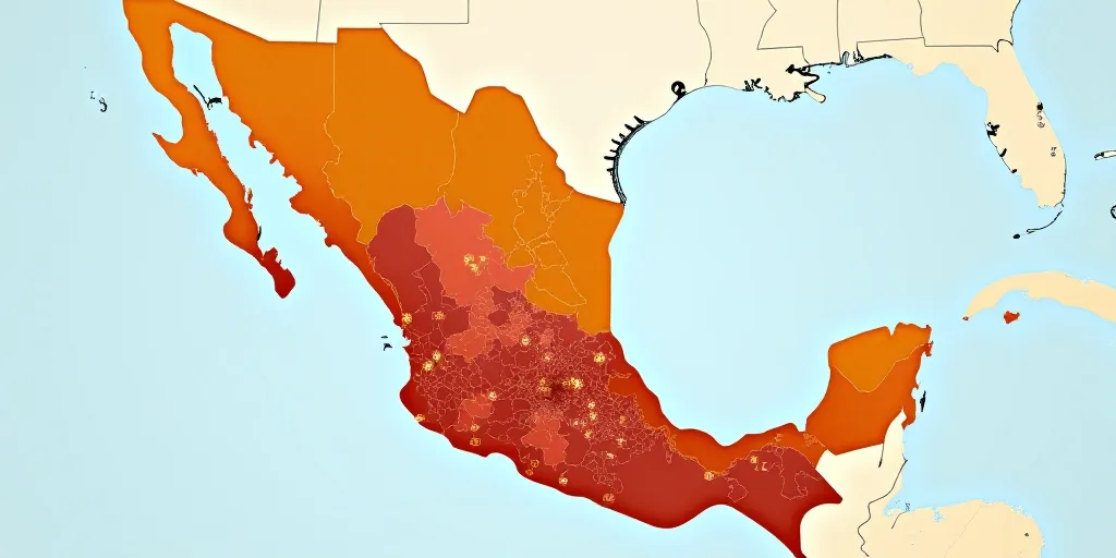 a map of mexico with numbers of people in it and a map of the country with numbers of people in it,