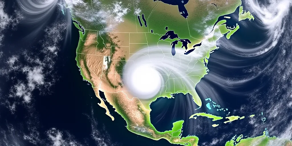 a satellite image of a storm moving through the atlantic states of north america and the united stat