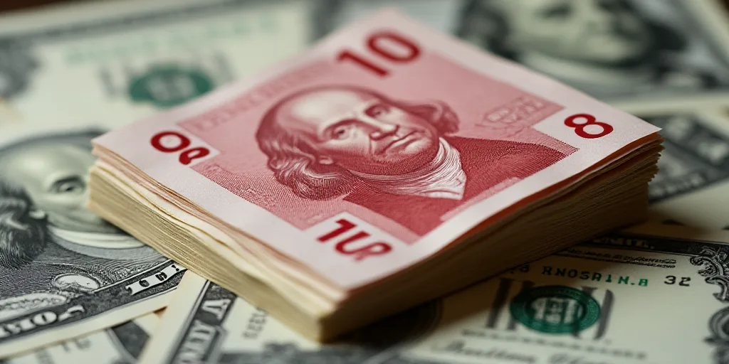 a stack of twenty dollar bills with a red one on top of it and a red one on the bottom, Benjamin Fra