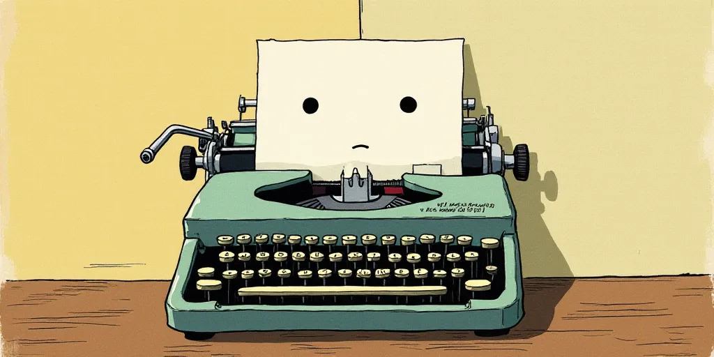 a typewriter with a face drawn on it and a caption for the words opinion and a question, Edward Otho