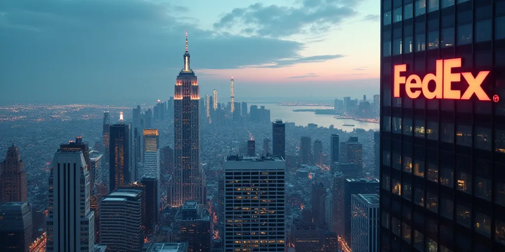 a view of a city from a high rise building with a fedex sign on it's side, Félix Ziem, ultra hd, cy